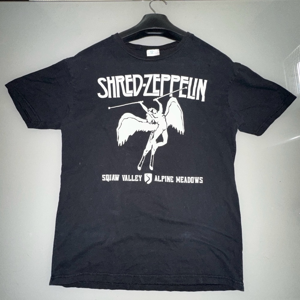 Vintage Grey Led Zeppelin Shred Zeppelin California Tour T Shirt Size: L